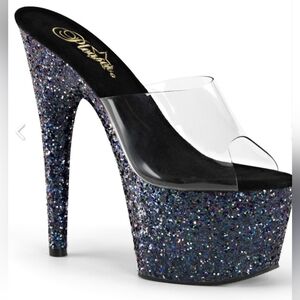 Pleaser | Adore-701LG, 7 Inch Hologram Glitter Exotic heels